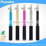 2016 New Business Colorful Wired ABS+Aluminum Forging Extendable Handheld Wired Monopod Cable Take Pole