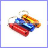 2 Inch Long 10ml Capacity Pill Bottlle Holder Aluminium Pill Holder Keychain