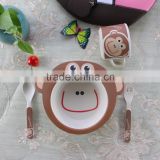 custom Lovely monkey children bowl,New ECO bamboo fiber animal model kids dinnerware set