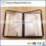 12 Sides Seeing Through PVC And PU Leather Cheap Menu Covers