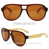 Fashion Trendy Design Plastic Frame Eyewear Wood Temple Sunglasses Hand Made Carving Glasses thumbnail-3