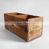Distressed Brown Wooden Book Storage Box