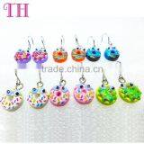 happy glitter shaped child resin eco-friendly earring 2016 cheap round shaped earrings made in china