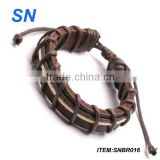 2013 hot sell genuine leather leather beaded wrap bracelets