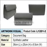 Document Bag / PU Leather A4 Folder Document Bag (Light Grey)