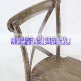 Antique Oak Natural Stackable X Back Farm Chair thumbnail-6