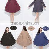 Sunflower Coconut Shell Buttons Casual Linen Dress Plus Size Dress thumbnail-4