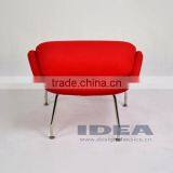 Replica Womb Chair Foot Stool - Red Wool Fabric thumbnail-5