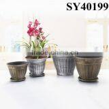 Indoor Round Plastic Custom Printed Flower Pot thumbnail-5