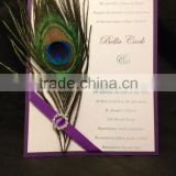 peacock feather gate fold invitations design