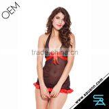 Fancy Halter Flocking Tulle Lingeries Women Underwear thumbnail-5