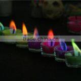 High quality and eco-friendly colored flame tea light candle