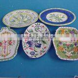 Ceramic Handpainted Plate, Embossed Handpainted Plate thumbnail-1