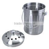 Excellent Houseware 0.6 Gallon Stainless Steel Compost Bucket With Carbon Filters thumbnail-2