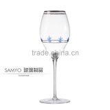 SAMYO Mouth Blown 2016 New Design Home Usage Red Wine Glass With Two Color Decoration thumbnail-2