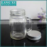 Mason Jar Drinking Glass With Handle 12oz