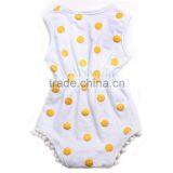 Plain White Baby Rompers White and Yellow Spot Rompers Baby Girls Rompers Jumpsuits thumbnail-2