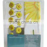 Double Blister Packing Polyester Shower Curtain and Resin Hooks