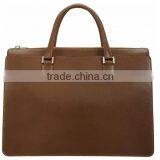 Men Genuine Leather Zipper Laptop Black Messenger Bag thumbnail-1