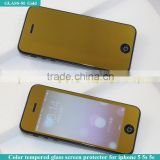 GLASS-M color gold mirror tempered glass screen protector platinum film for iphone 5 5s 5c