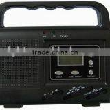 Solar&Dyanmo Power Emergency Lighting AM FM Portable Radio,with LCD Clock and CE Certificate