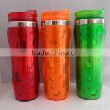 14oz double wall plastic mug with PVC paper inserted