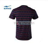 ERKE 2015 Mens Summer Casual Round Neck T-shirt With Personaliz Stripe Breathable Cotton t Shirt With Front Pocket Wholesale/OEM thumbnail-4