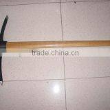 Pickaxe With Wood Handle, P402, Forged Railway Steel