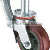 6mm Bracket Heavy-Duty Scaffolding Brown Polyvinyl Chloride Caster Wheels thumbnail-1