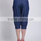 High Quality Fashion Mid Waist Bamboo Fiber Women Jeans Capris Female Denim thumbnail-3