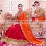Sumptuous Hot Pink Embroidered Work Net A Line Lehenga Choli/buy Designer Lehengas Online thumbnail-6