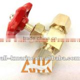 Brass Needle Straight Valves with Ring Joint & Nut For Copper Tubing