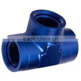1/8 Inch Aluminium Hose Fitting Blue NPT Female Tee thumbnail-3