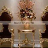 Luxury European Wooden Living Room Armchair in Brown Color thumbnail-1