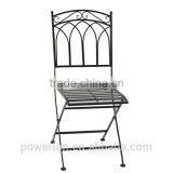 Wrought Iron Folding Chair in Antique Black Color thumbnail-2