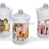 Wholesale Sublimation Cylinder Empty Glass Storage Bottle Candy Jar With Lid thumbnail-4
