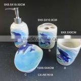 ceramic bath lotion dispenser with dolphin theme