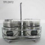 2016 High Quality Stainless Steel Glass Spice Jar Set With Frame thumbnail-1