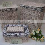 Vintage Grey Willow Laundry Baskets With Lids thumbnail-1