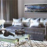 Framed Handmade Seascape Oil Painting Lacuqer Blue Whale for Home Decoration thumbnail-3