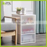 Wholsale Emc 3 Tiers Plastic Drawer Storage Cabinet With Color Print Transparent Storage Box thumbnail-4