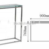 Console Table in Stainless Steel Base and Tempered Glass Top thumbnail-5