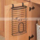 Over the Cabinet Kitchen Metal Storage Holder for Plastic and Garbage Bags - Black thumbnail-2