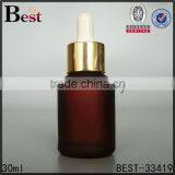 Hot Products Dark Red Frosted Cosmetic Essence Perfume Glass Bottle 30ml Basket Dropper Bottle Glass China Suppliers thumbnail-3