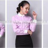 Latest Design Fashion Blouse Cotton Yarn Dyed Shirt Business Women Blouse thumbnail-2