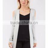 Cold Shoulder Draped Sexy Knitwear Custom Knitted Sweaters China Supplier thumbnail-2