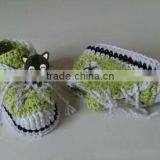 Hand Crochet Baby Shoes With Latchet Fashion Toddlers Infant Winter Knitted Shoes thumbnail-6