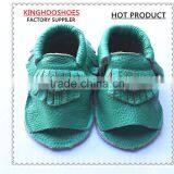 Teal Baby Sandal Shoes Baby Genuine Leather Shoes Baby Moccs thumbnail-1