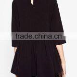 Runwaylover EY2367B 2017 Ladies Nine Point Sleeve Pure Color Blouse thumbnail-2