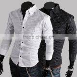 Wholesale Men Fashion Casual Long Sleeve Slim Fit Shirts Stylish Dress thumbnail-4